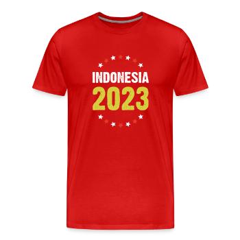 Indonésie 2023 - T-shirt bio Premium Homme - rouge - Devant - Damien (186cm)