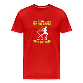 Cross-country skiers Cross-country skiing - Men's Premium Organic T-Shirt - red - Front - Damien (186cm)