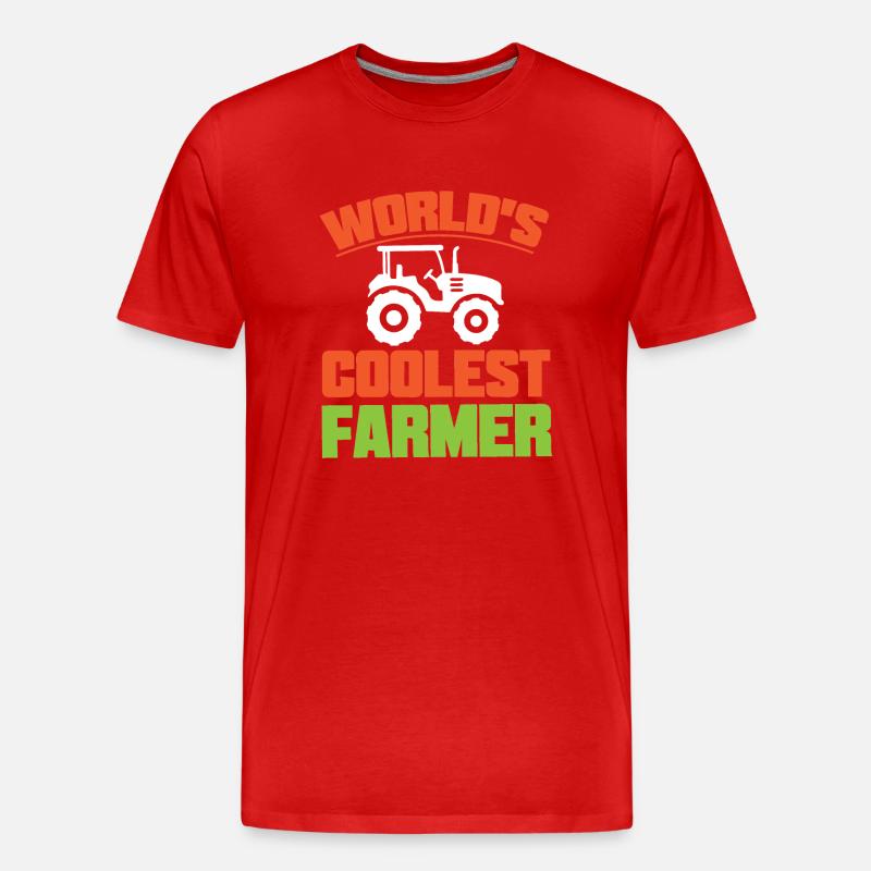 Der Coolste Bauer Der Welt - Männer Premium Bio T-Shirt - Rot