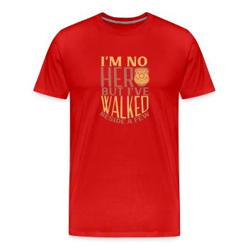 Police Cop Officer Police Office - Men's Premium Organic T-Shirt - red - Front - Damien (186cm)