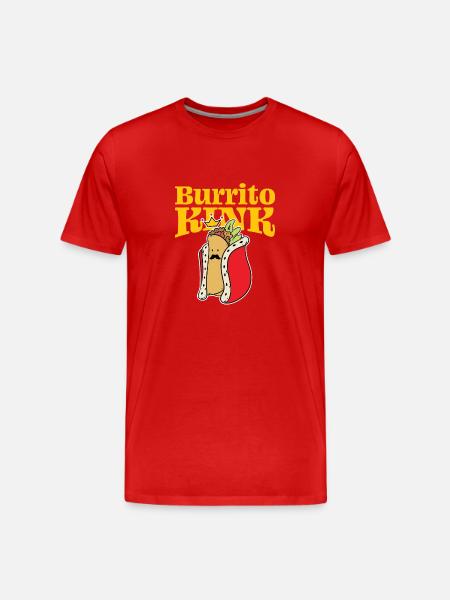 Burrito-König - Männer Premium Bio T-Shirt - Rot