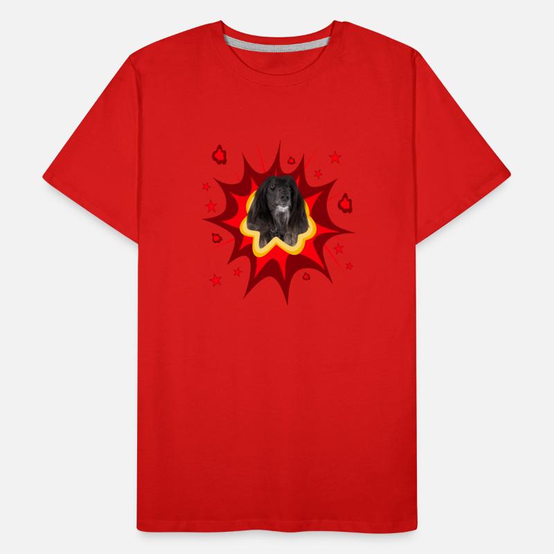 Comic Dog Design - Pow - Afghan Hound Men's Premium Organic T-Shirt