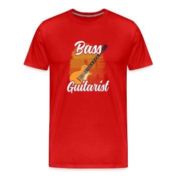 Guitariste Basse Bassiste Basse Musicien de guitare basse - T-shirt bio Premium Homme - rouge - Devant - Damien (186cm)