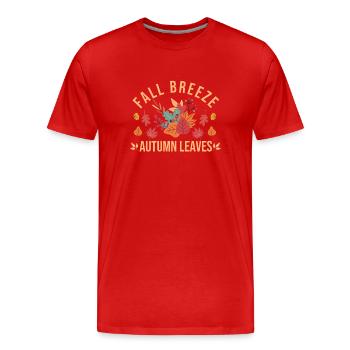 Brise d’automne Feuilles d’automne Feuille d’érable Action de grâce - T-shirt bio Premium Homme - rouge - Devant - Damien (186cm)