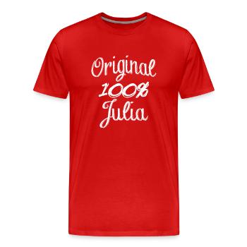 Original 100% Julia - T-shirt bio Premium Homme - rouge - Devant - Damien (186cm)