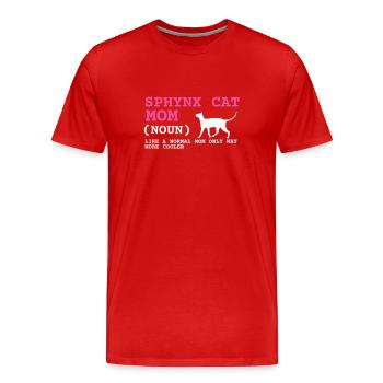 Sphynx Mom Cat Hairless Cat Owner - Men's Premium Organic T-Shirt - red - Front - Damien (186cm)