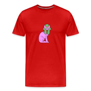 Sphynx Maman Chat Sans Poils Propriétaire de Chat - T-shirt bio Premium Homme - rouge - Devant - Damien (186cm)