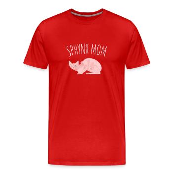 Sphynx Maman Chat Sans Poils Propriétaire de Chat - T-shirt bio Premium Homme - rouge - Devant - Damien (186cm)