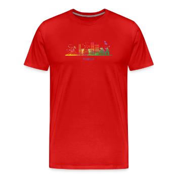 Dublin Skyline Dublin - T-shirt bio Premium Homme - rouge - Devant - Damien (186cm)