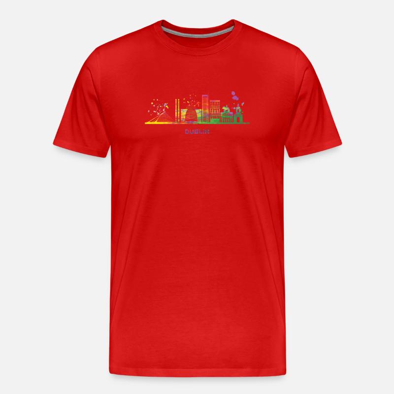 Dublin Skyline Dublin - Männer Premium Bio T-Shirt - Rot