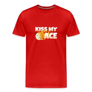 Embrasse mon as du volleyball - T-shirt bio Premium Homme - rouge - Devant - Damien (186cm)
