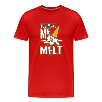 Tu me fais fondre, crème glacée - T-shirt bio Premium Homme - rouge - Devant - Damien (186cm)