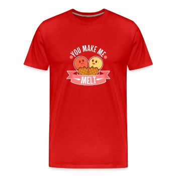 Tu me fais fondre, crème glacée - T-shirt bio Premium Homme - rouge - Devant - Damien (186cm)