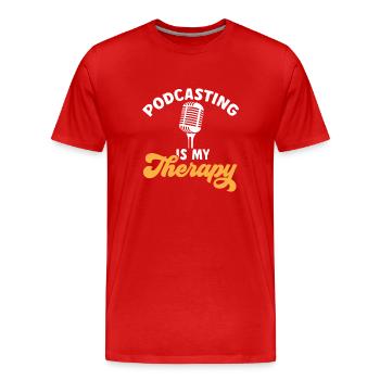 Podcaster Podcast - Men's Premium Organic T-Shirt - red - Front - Damien (186cm)