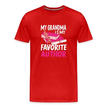 Autor Geschenk Spruch Bücherwurm Schriftsteller - Männer Premium Bio T-Shirt - Rot - Vorne - Damien (186cm)