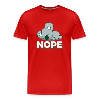 Koala Koala Nope - Men's Premium Organic T-Shirt - red - Front - Damien (186cm)