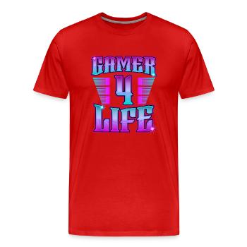 Gamer 4 Life Idée cadeau Gamer for Life - T-shirt bio Premium Homme - rouge - Devant - Damien (186cm)