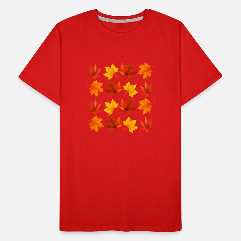 Fall Leaves October Lover Autumn Leave Maple Leaf Men's Premium Organic T-Shirt