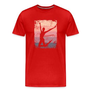 Gymnaste Gymnastique Rétro Rythmique Mature - T-shirt bio Premium Homme - rouge - Devant - Damien (186cm)
