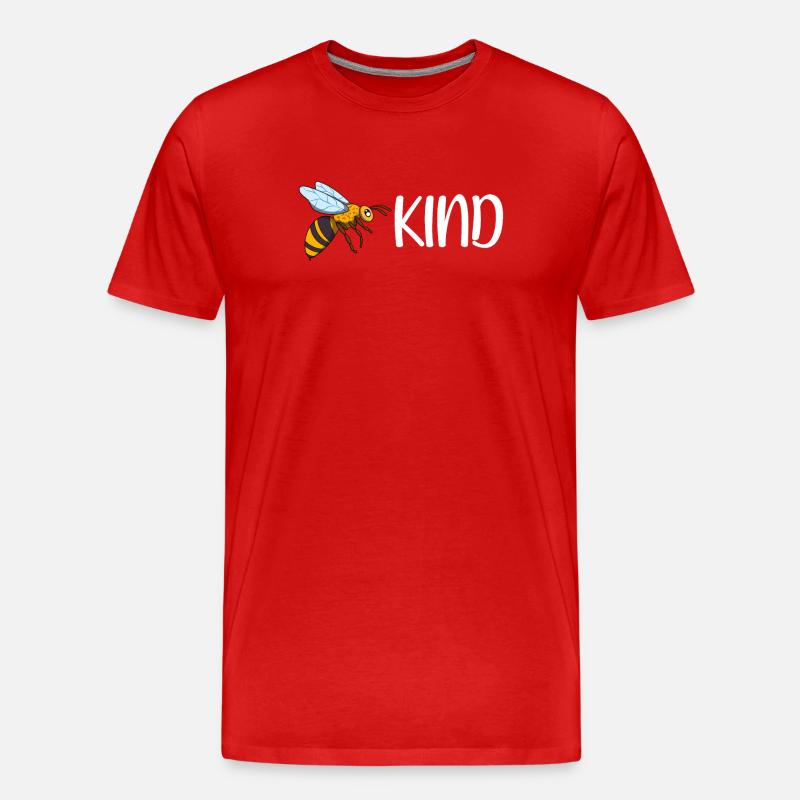 Bee Kind - Männer Premium Bio T-Shirt - Rot