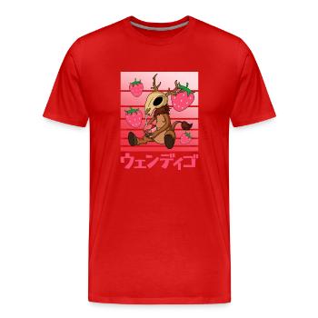 Wendigo Kawaii Strawberry Milk Shake Carton - Men's Premium Organic T-Shirt - red - Front - Damien (186cm)