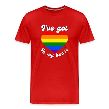 I have love in my heart. - Men's Premium Organic T-Shirt - red - Front - Damien (186cm)