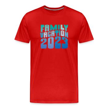 Sommer-familienurlaub 2023 - Männer Premium Bio T-Shirt - Rot - Vorne - Damien (186cm)