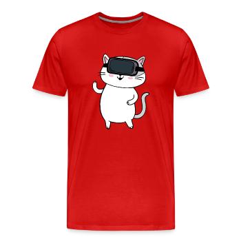 Virtual Reality VR Geschenk - Männer Premium Bio T-Shirt - Rot - Vorne - Damien (186cm)