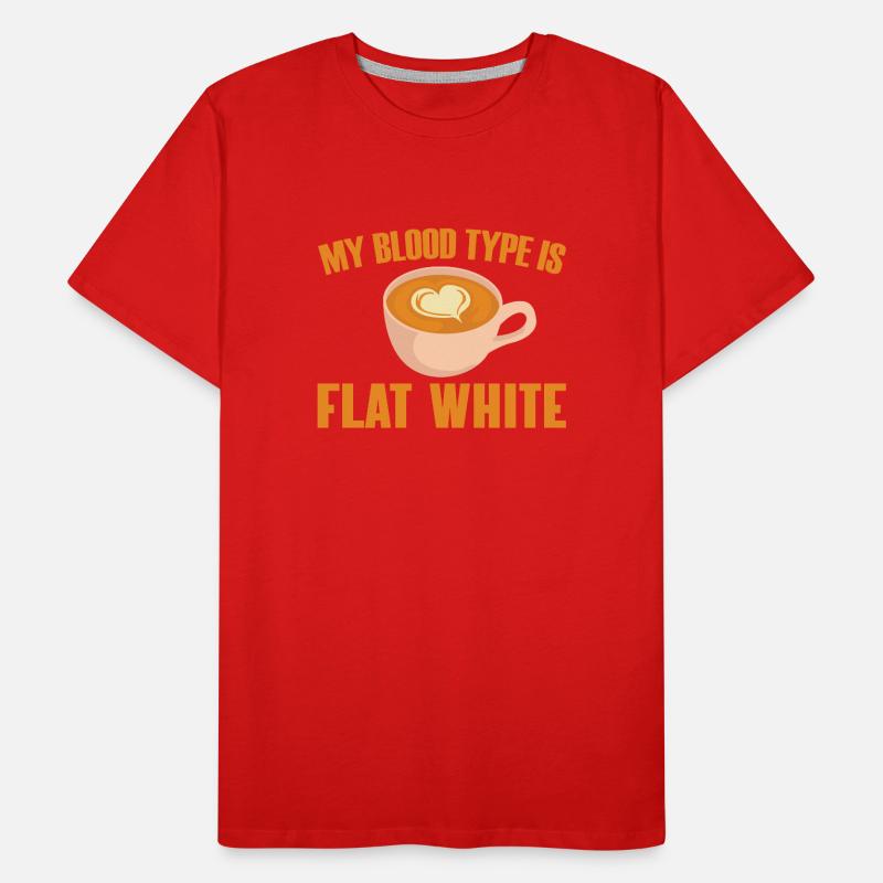Funny flat white coffee lover design Men's Premium Organic T-Shirt