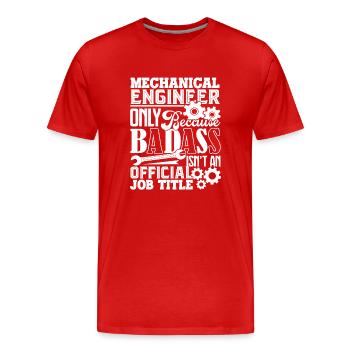 Mechanical Engineer Mechanical Engineer Job Title - Men's Premium Organic T-Shirt - red - Front - Damien (186cm)