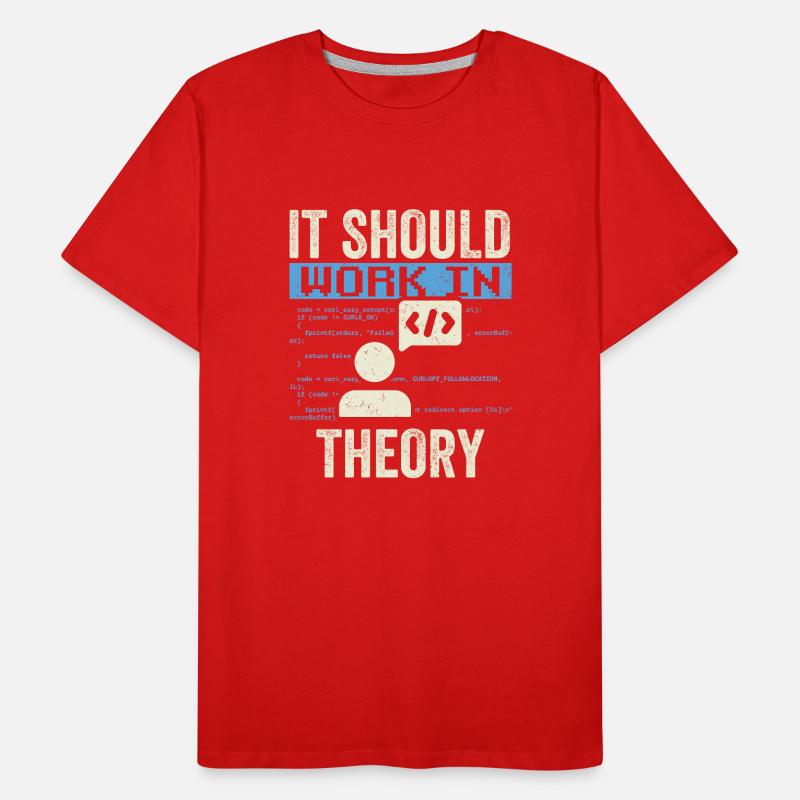 In Der Theorie Sollte Es Funktionieren Code Coding Männer Premium Bio T-Shirt