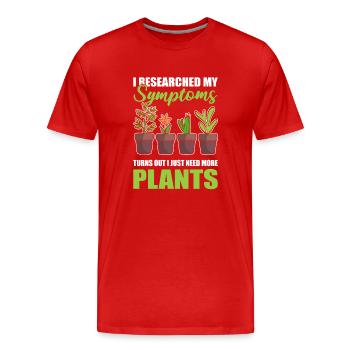 Need more plants gardeners - Men's Premium Organic T-Shirt - red - Front - Damien (186cm)