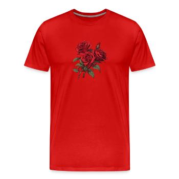 Rosenliebhaber Cool Vintage Blumen Liebhaber Neuheit Wortspiel - Männer Premium Bio T-Shirt - Rot - Vorne - Damien (186cm)