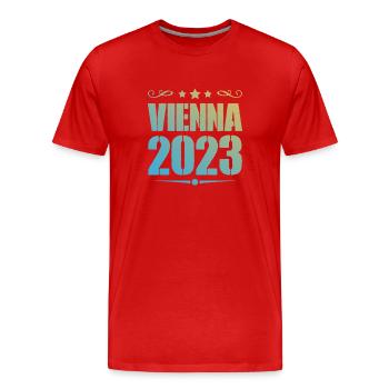 Vienne 2023 Vienne - T-shirt bio Premium Homme - rouge - Devant - Damien (186cm)