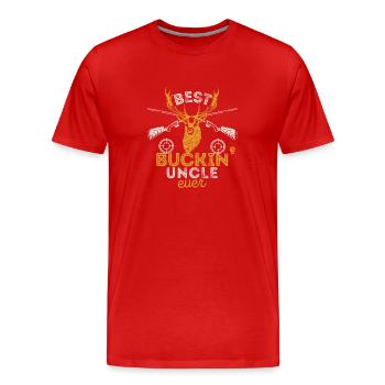 Best Buckin' Uncle Ever Hunting Bucking - Men's Premium Organic T-Shirt - red - Front - Damien (186cm)