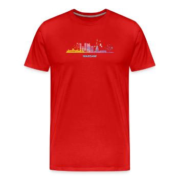 Warsaw Skyline Warsaw - Men's Premium Organic T-Shirt - red - Front - Damien (186cm)