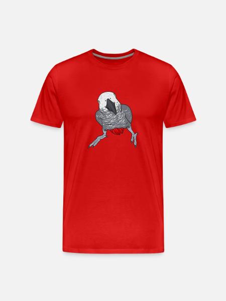 Graupapagei Perroquet gris d’Afrique Papagei - T-shirt bio Premium Homme - rouge