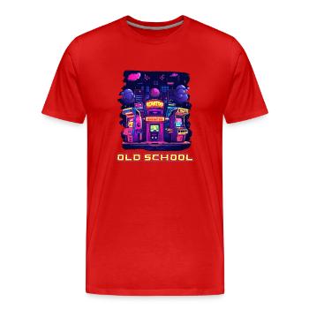 Arcade Gaming Retro Automaten Spiele 80er Gamer - Männer Premium Bio T-Shirt - Rot - Vorne - Damien (186cm)