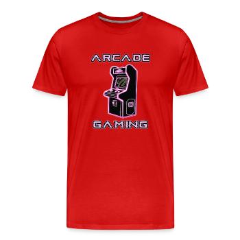 Arcade Gaming Retro Automaten Spiele 80er Gamer - Männer Premium Bio T-Shirt - Rot - Vorne - Damien (186cm)