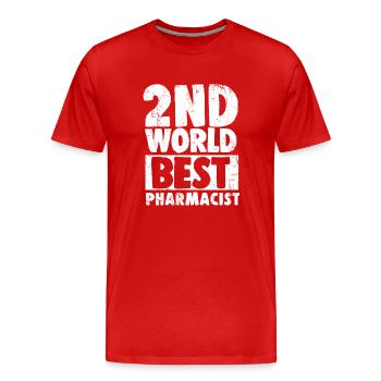 Pharmacien - T-shirt bio Premium Homme - rouge - Devant - Damien (186cm)