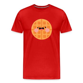 Gaufres - T-shirt bio Premium Homme - rouge - Devant - Damien (186cm)