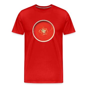 Bol avec soupe aux tomates - T-shirt bio Premium Homme - rouge - Devant - Damien (186cm)