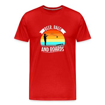 Cornhole - Beer Bags and Boards - Men's Premium Organic T-Shirt - red - Front - Damien (186cm)