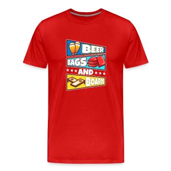 Cornhole - Beer Bags and Boards - Men's Premium Organic T-Shirt - red - Front - Damien (186cm)