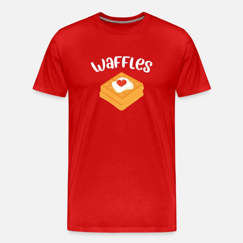 Waffeln - Männer Premium Bio T-Shirt - Rot