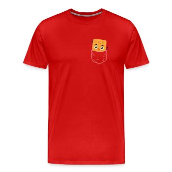 Waffle pocket - Men's Premium Organic T-Shirt - red - Front - Damien (186cm)