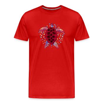 Tortue de mer Tortue cadeau d’animaux de mer - T-shirt bio Premium Homme - rouge - Devant - Damien (186cm)