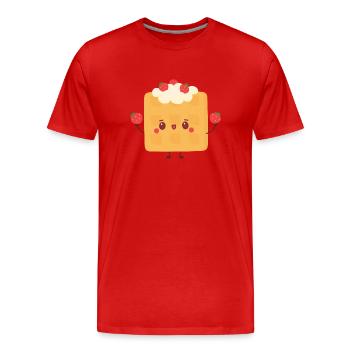 Cute waffle - Men's Premium Organic T-Shirt - red - Front - Damien (186cm)