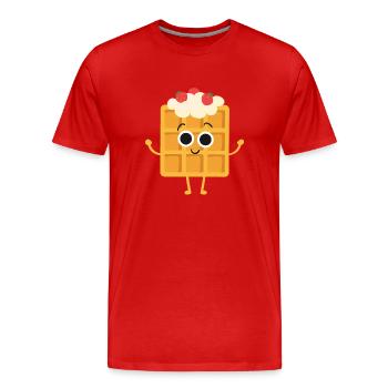 Kawaii-Waffel - Männer Premium Bio T-Shirt - Rot - Vorne - Damien (186cm)