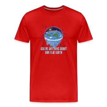 Théorie de la Terre plate Terre plate Armée de la Terre plate Terre - T-shirt bio Premium Homme - rouge - Devant - Damien (186cm)